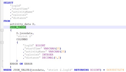 JSON Table